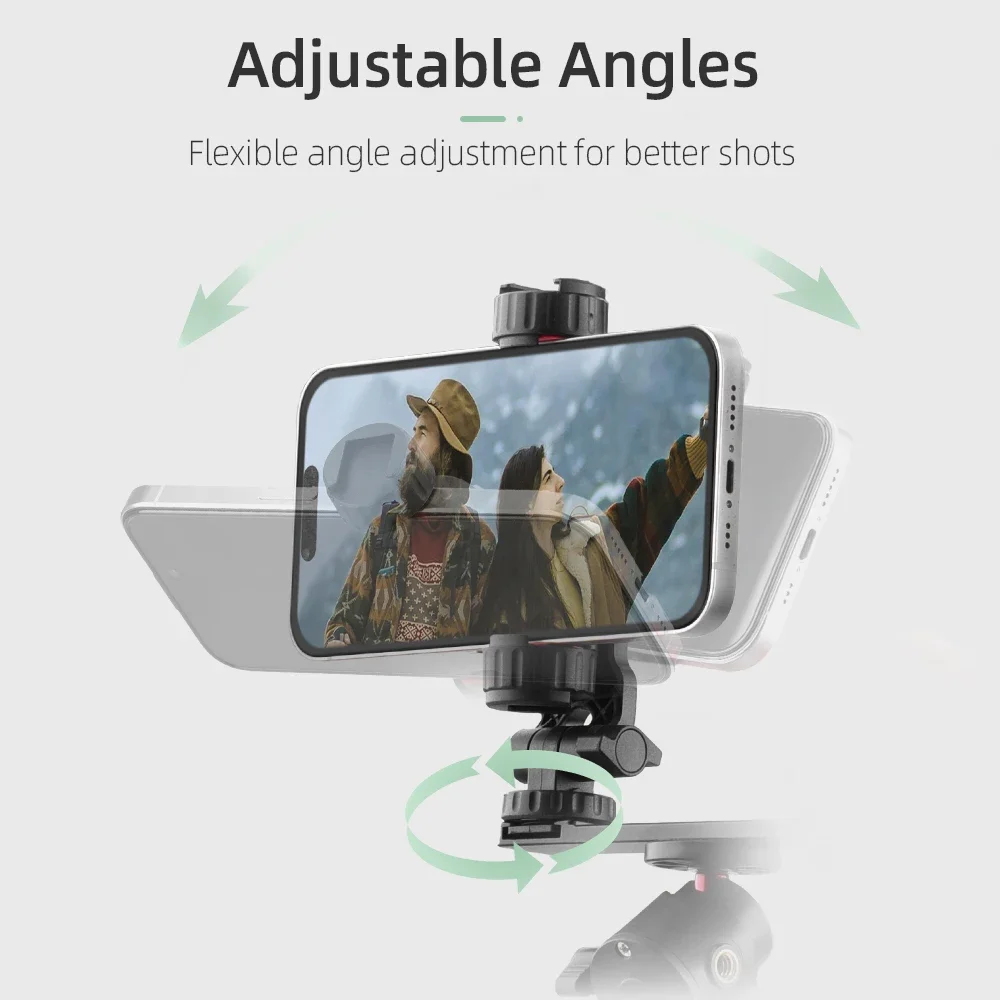 Uchwyt na telefon do DJI Pocket 3/Pocket 4/Insta360 X5, stabilizujący klips do nagrywania wideo, klips do telefonu z lampą doświetlającą, klips do statywu, akcesoria do kamery. — zdjęcie produktu 4