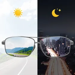Aluminum Magnesium Alloy Frame Photochromic Polarized Sunglasses Men Driving Chameleon Sun Glasses Day And Night Eyewear