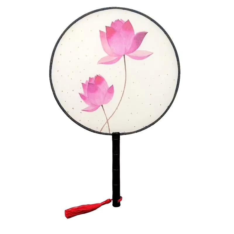 Hot Sale Painted Angel Theme Environmentally Friendly Silky Translucent Ancient Custom Plastic Hand Fan Chinese New Year