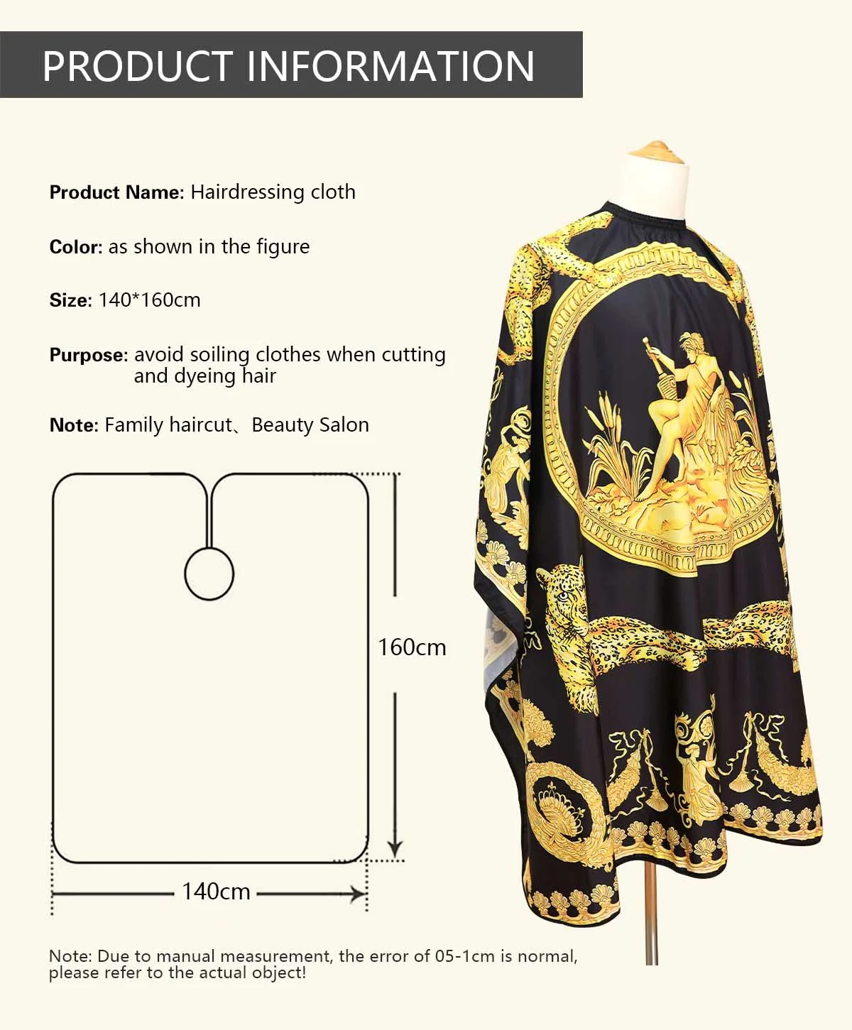 Barbershop Friseur Mantel Wasserdicht Frisur Einstellbare Kleid Anti-statische Schnalle Haarschnitt Tuch Barber Cape Werkzeug – Detail 6