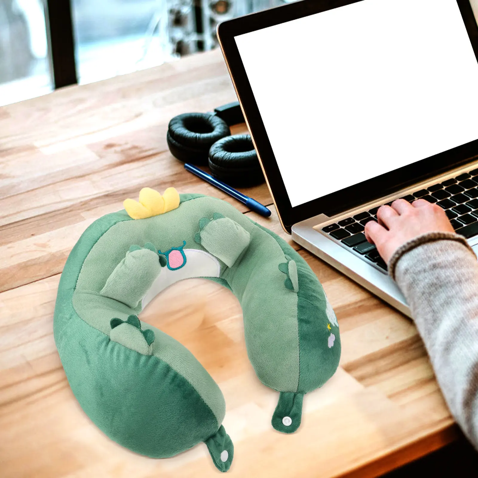 Lovely Stuffed Travel Neck Pillow Supple Comfortable U-Shape Neck Support for Airplane Train Car Office Napping Portable Nap