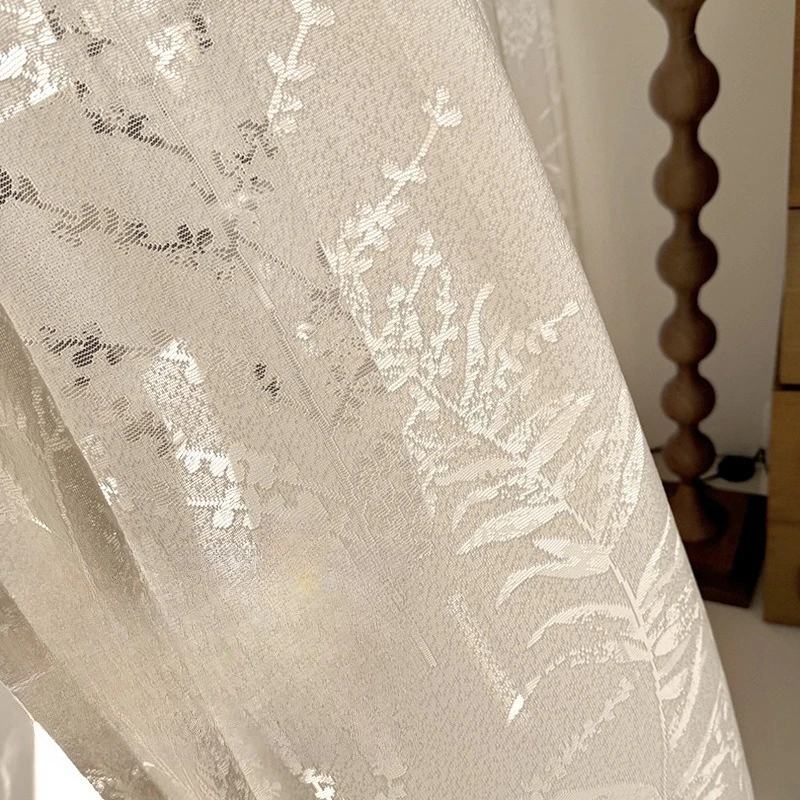 

Yarn French romantic bay window semi-transparent gauze curtain living room bedroom balcony transparent dream curtain