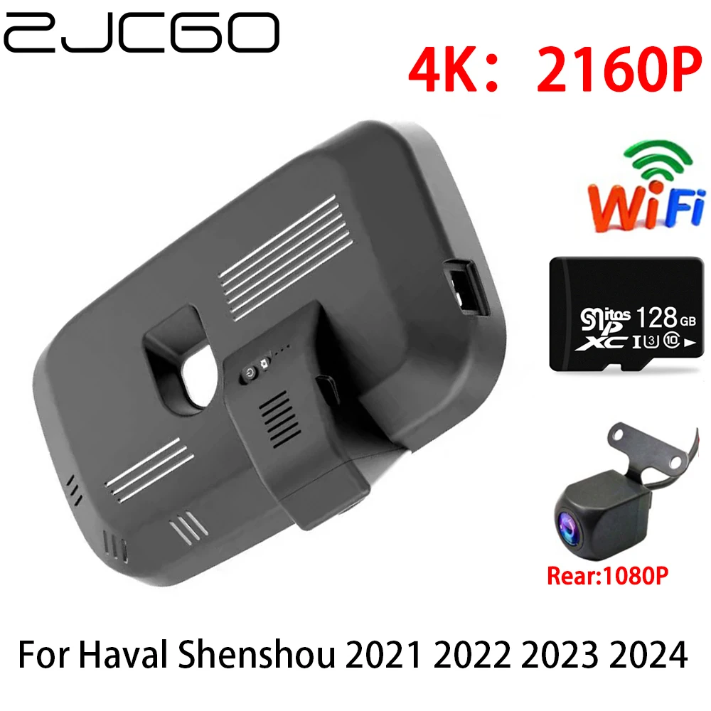 

ZJCGO 2K 4K Car DVR Dash Cam Wifi Front Rear Camera 2 Lens 24h Monitor Parking for Haval Shenshou 2021 2022 2023 2024