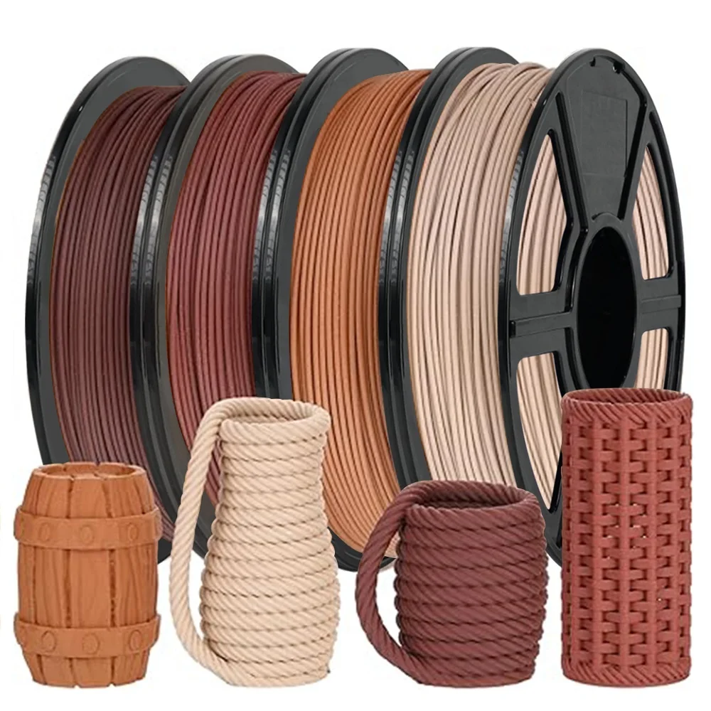 

Wood Filament PLA 1.75mm 1kg/500g/250g/200g 3D Printer Filament Wood Powder PLA Light Walnut Oak Cherry Black Color High Speed