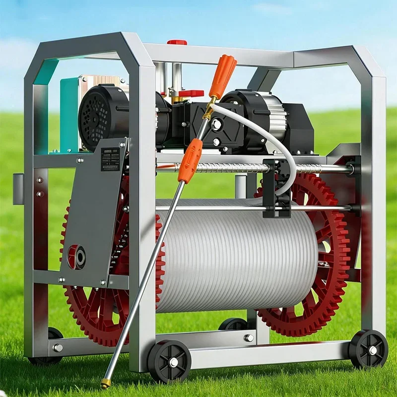 Stainless Steel Fully Automatic Electric Sprayer with Electric Sensing Hose Retraction, High-Pressure Sprayer, 48–72(Customized)