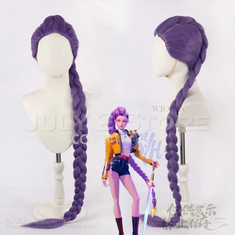 Anime Film Kpop Demon Korea Cosplay Rumi Grupa Dziewczyn Huntrix Hot Idol Fioletowy Kucyk Peruki Jirai Kei Dziewczyny Peruka Termiczna Halloween