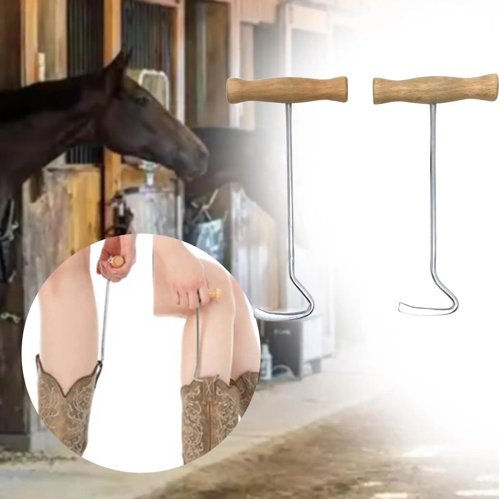 2 قطعة خطافات التمهيد طويلة ركوب التمهيد تسحب مريحة قبضة قوية مستقرة #3