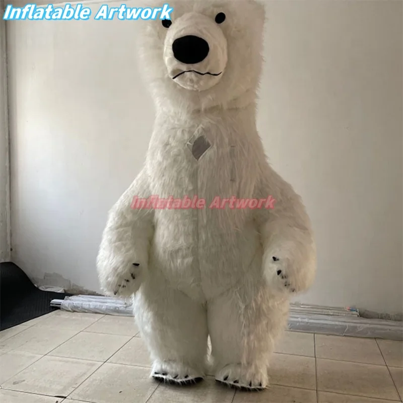 Customized City Parade Giant Inflatable Polar Bear Costume for Carnival Festivals