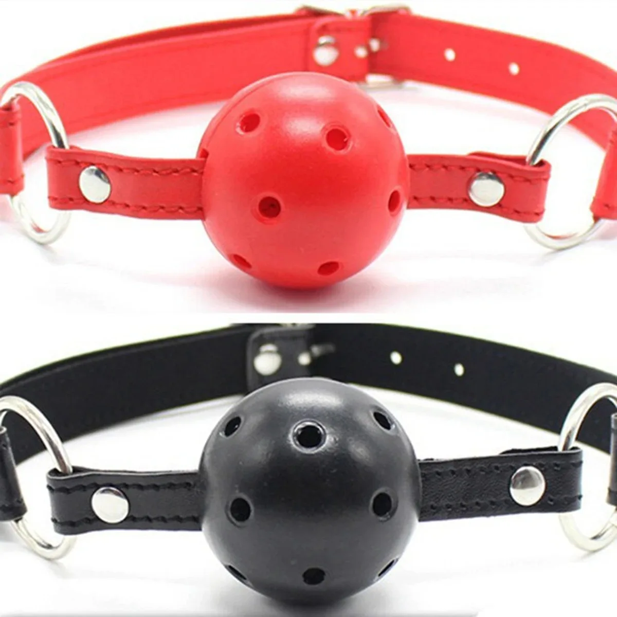 Adjustable Silicone Woman Mouth Gag BDSM Oral Sex Ball Adult Bondage Gear SM Slave Neck Collar Mouth Plug for Couples Play