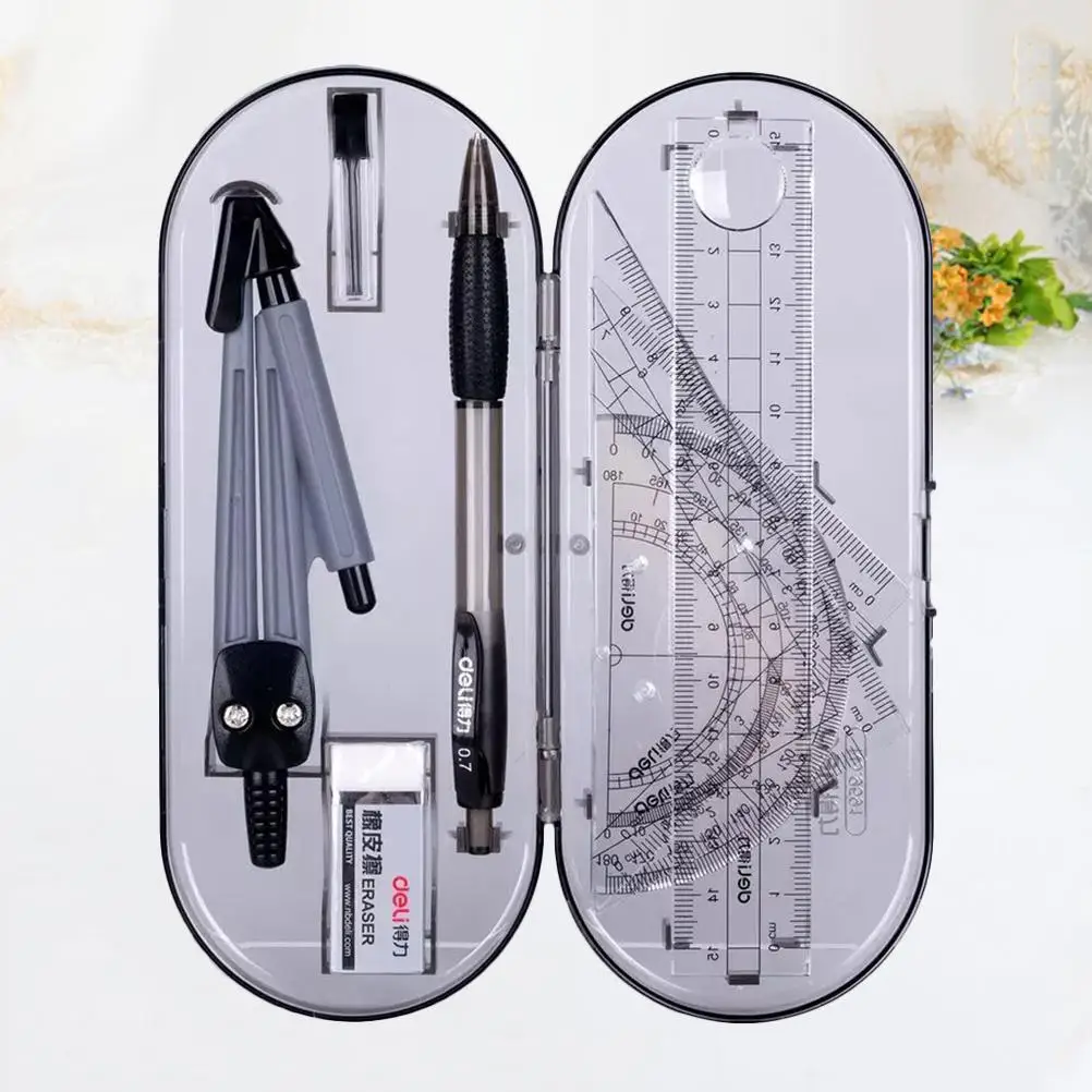 Set di kit da disegno Set Kit da disegno leggero Bussole per traingle scolastiche Righello per ufficio Righello dritto