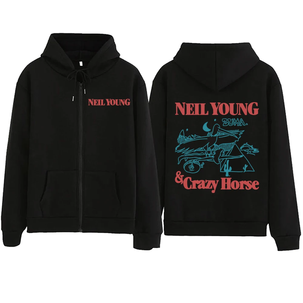 

Neil Young World Tour 2024 Zipper Hoodie Harajuku Hip Hop Sweatshirt