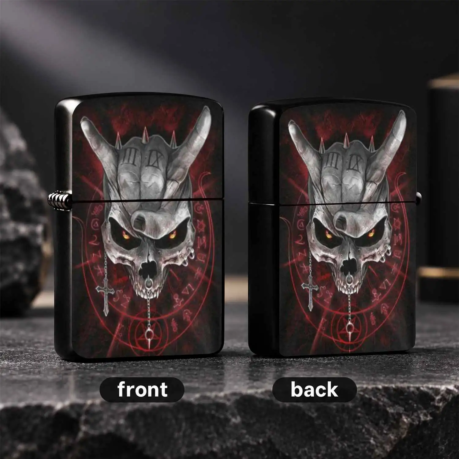UniqueSkull Themed Lighter, Spooky Dark Aesthetic Portable Ignition Device, Multi-scenario Applicable for Daily Use, Gifting, Cool Decor, Eye-catching Edgy Stylish Accessory for Gothic Style Love A Humorous And Interesting Lighter