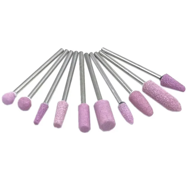 12Pcs Mini Nail Drill Bit Set Abrasive Polishing Mounted Stones 2.35mm Shank for Rotary Tools Grinding Wheel Head Tools