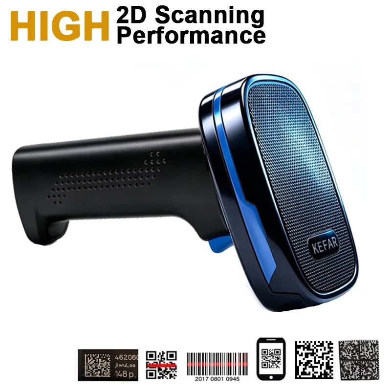 KEFAR Automatic Sensing Bluetooth Wired Wireless 2.4G Barcode Scanner Handheld 2D QR Codes Reader for Supermarket Shops Logistic