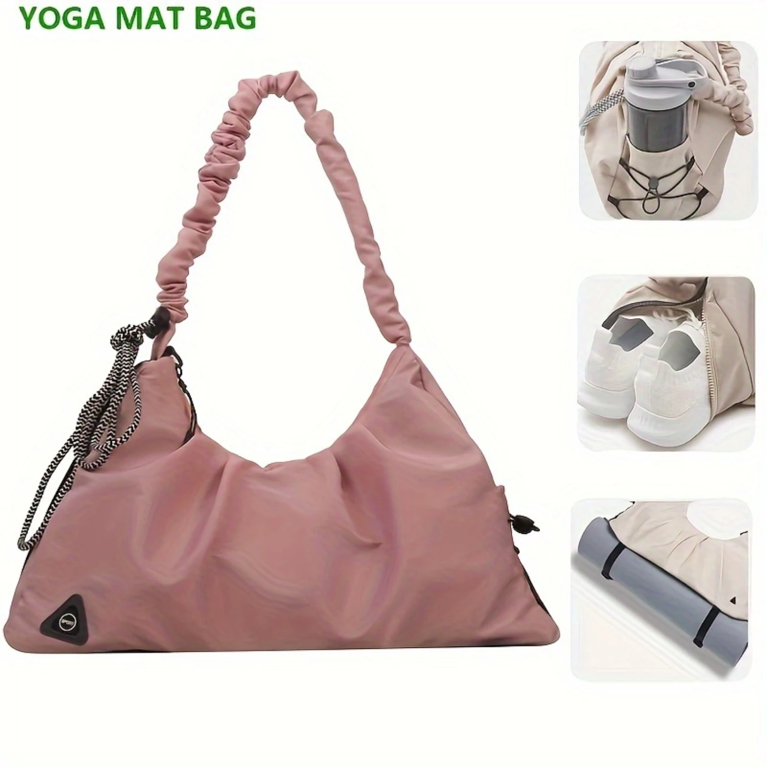 Solid Color Ruched Strap Underarm Bag for Women - Lightweight and Versatile Zipper Design