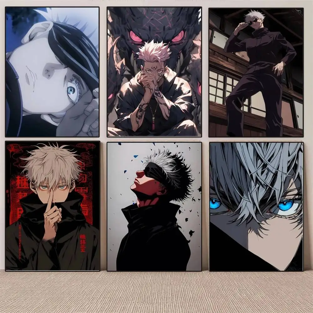 1PC Anime Jujutsu Kaisen Character Gojo Satoru poster Self-adhesive Art Waterproof Paper Sticker Coffee HouseWall Decor