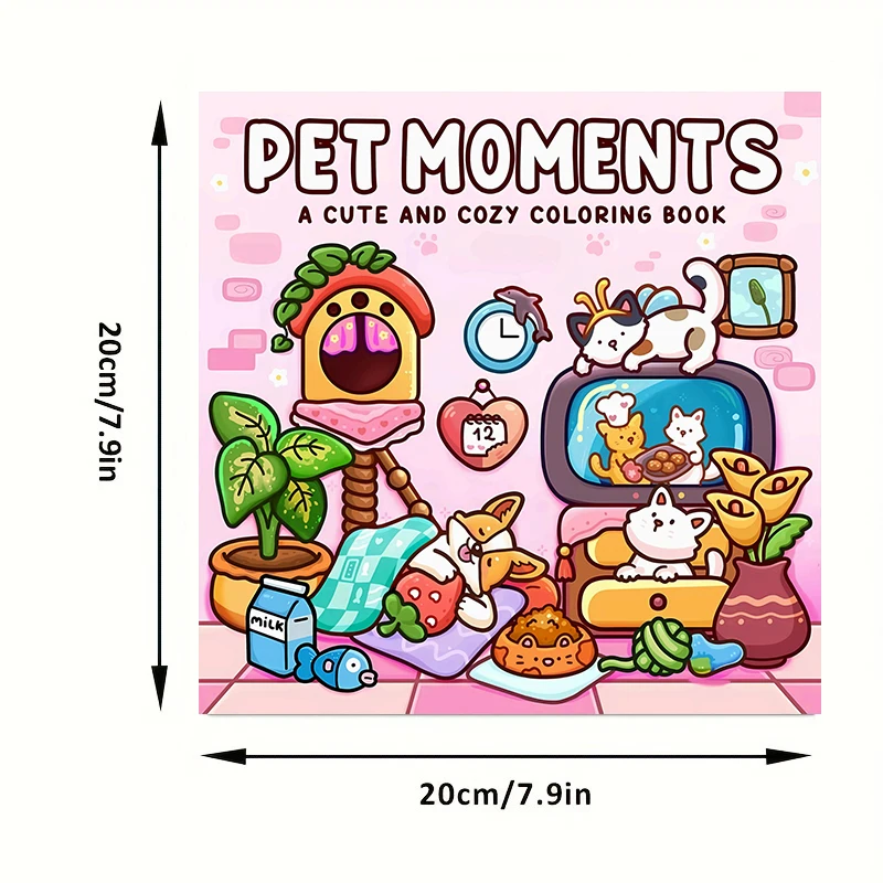 28 صفحة كتاب تلوين كتي للحيوانات الأليفة للبالغين |   كتاب التلوين، لوازم الرسم لعيد الميلاد وعيد الشكر