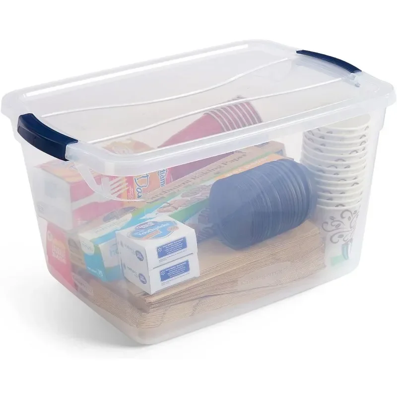 Clear Large Clear Storage Bins with Lids, See-Through Plastic Storage, with Latching Lids, BPA-Free