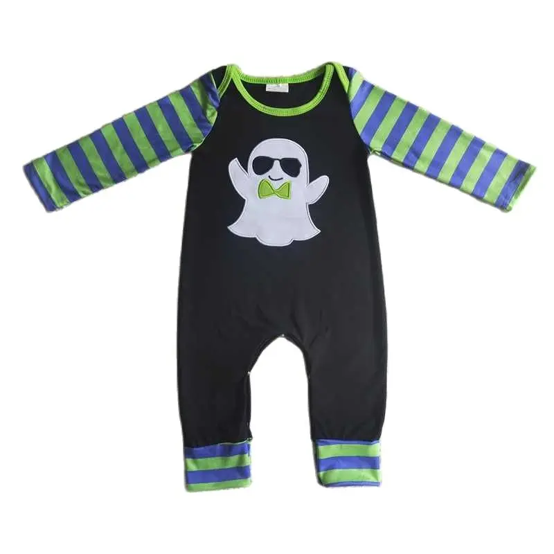 Boys Embroidered Ghost Sunglasses Long Sleeve Jumpsuit