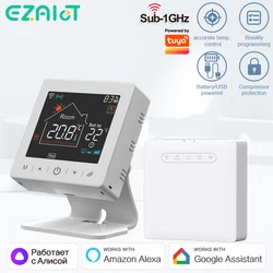 Smart Wireless Thermostat Gas Boiler Heating Room RF433 WiFi Tuya Temperature Controller and Receiver USB Battery Powered Google