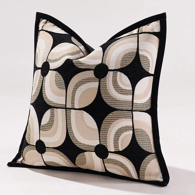 

Modern Geometric Jacquard Pillow Case Square Sofa Headboard Backrest Cushion Cover Light Luxury Pillow Covers Decorative Home