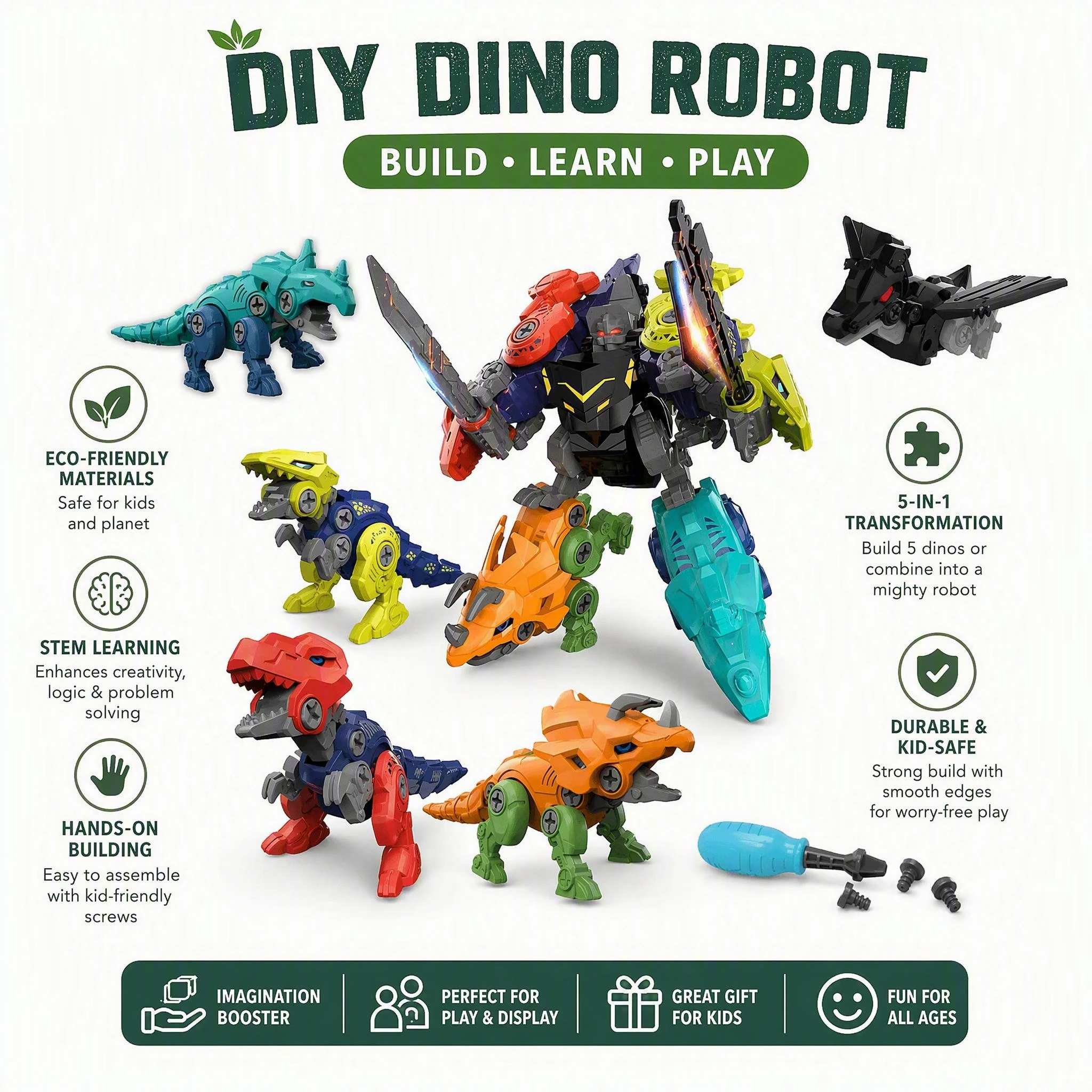 5 em 1 crianças montagem dinos - Model Kit Dinosaur Bandai avaliação e preço