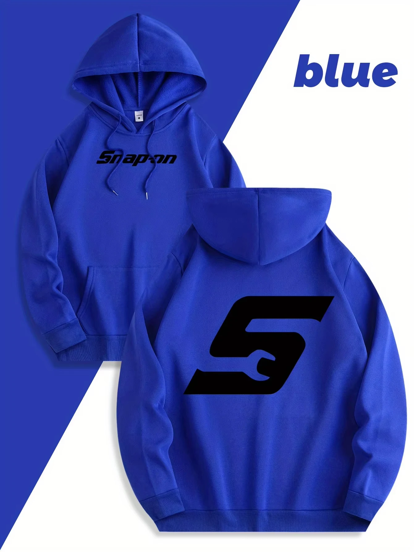 Rotes Snapon-Kapuzen-Sweatshirt, lässiger Langarm-Pullover aus 100% Polyester-Strickstoff, warme Kapuzenjacke für alle Jahreszeiten mit Kordelzug. – Detail 5