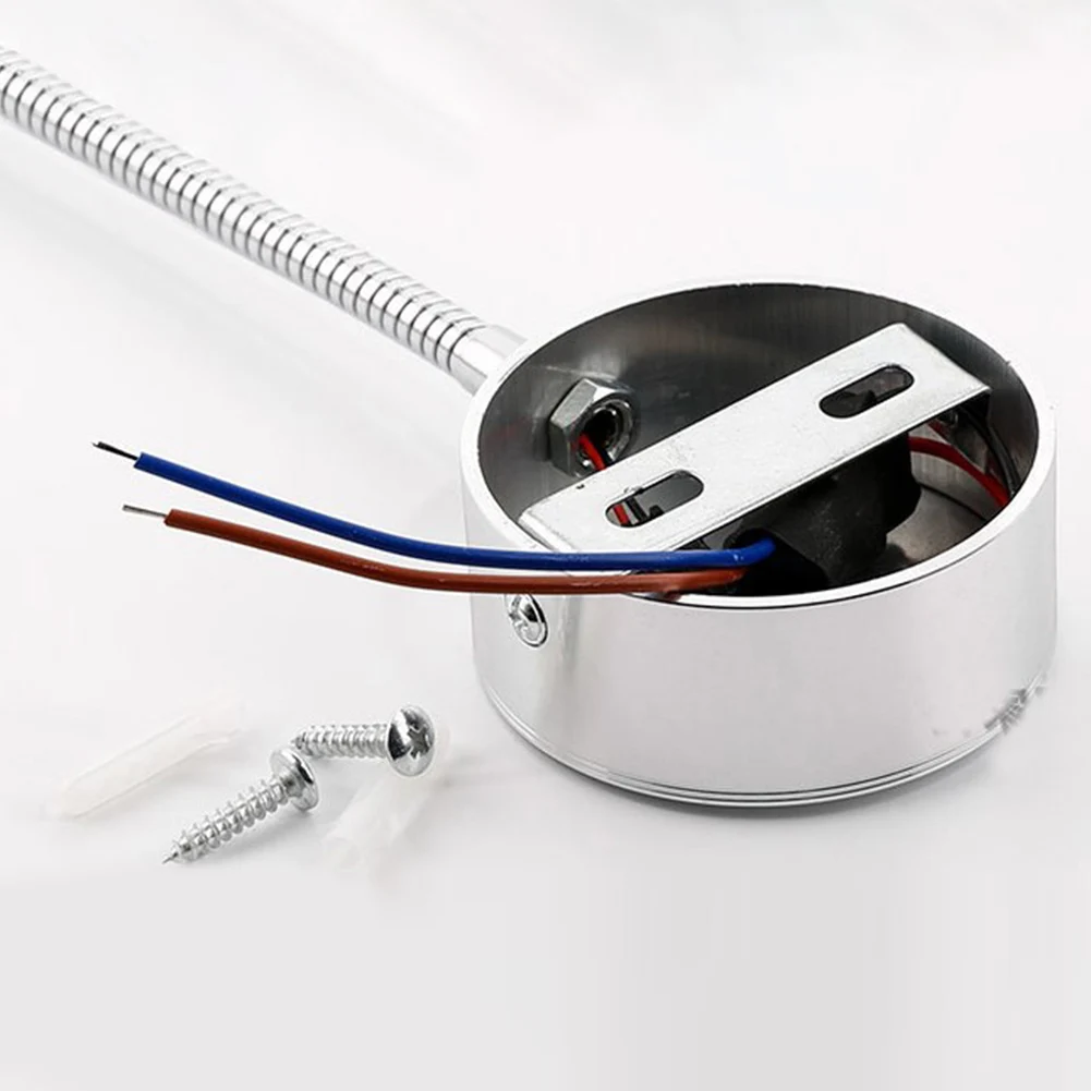 Lampada da parete per protezione degli occhi Rotazione a 360 gradi LED Tubo a collo di cigno Faretto Applique Studio Lettura Lampada con interruttore a parete