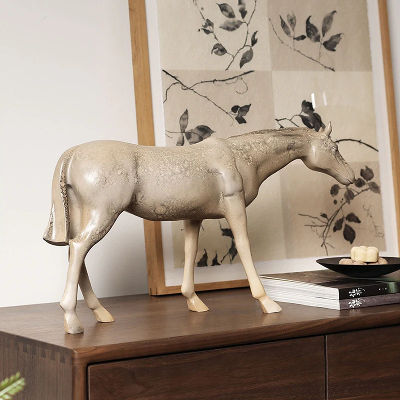 Horse Sculpture Ornaments,Animal Model Art Statue,Creative Resin Artworks,Crafts Desktop Decoration,Housewarming Gift,Room Decor