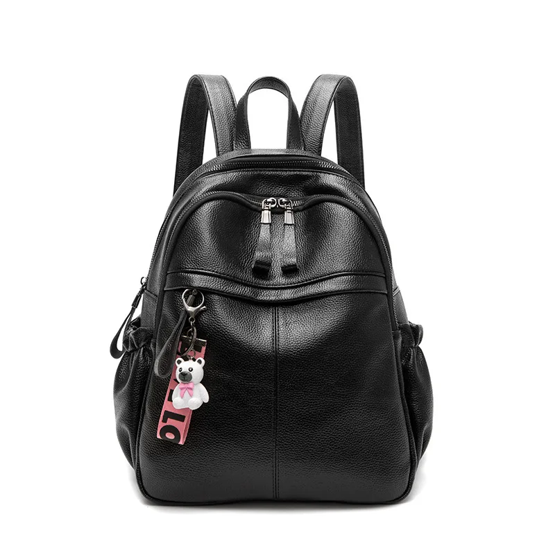 New Retro Women's Backpack High Quality Pu Leather Backpack Fashion Travel Backpack Versatile Simple College Style Women's Bag