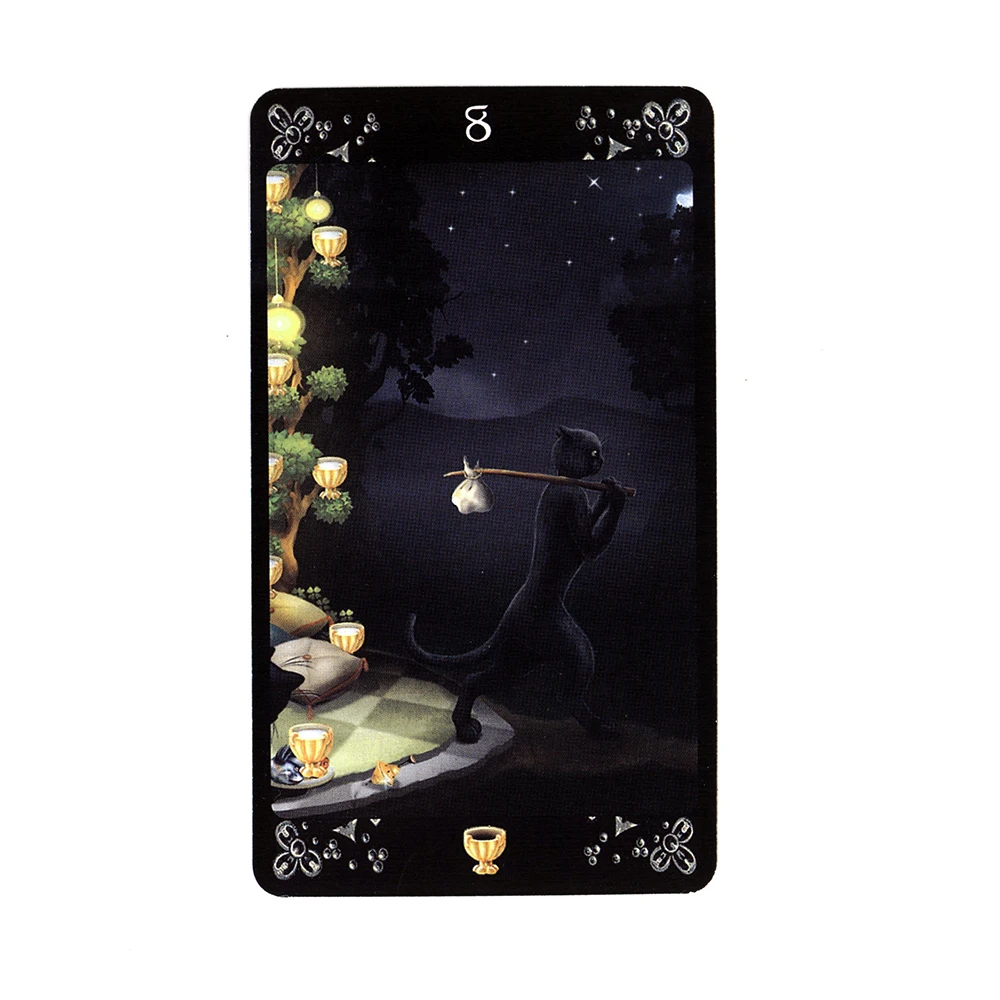 Black Cats Tarot Deck English French Spanish Italian Portuguese Tarot Cards for Beginner