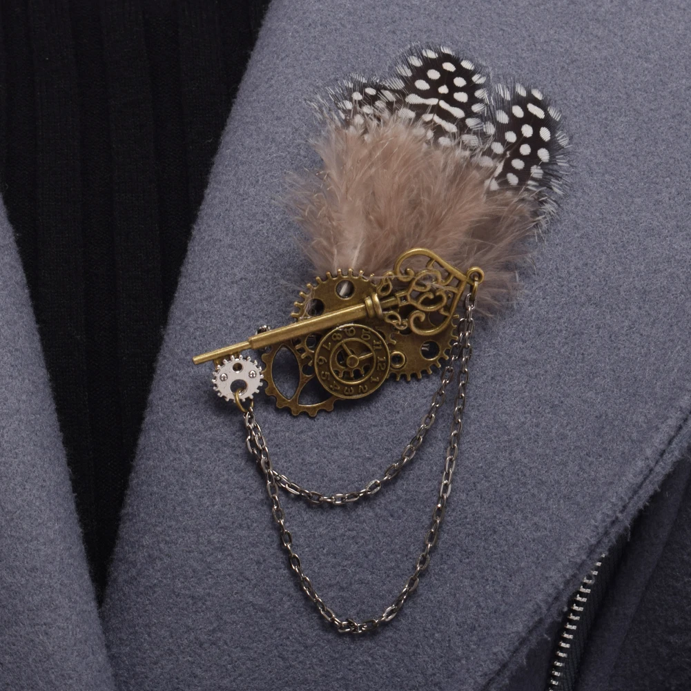 

Брошь в стиле стимпанк, готический панк, чумные шестерни, птица, нагрудная булавка, аксессуары для косплея на Хэллоуин