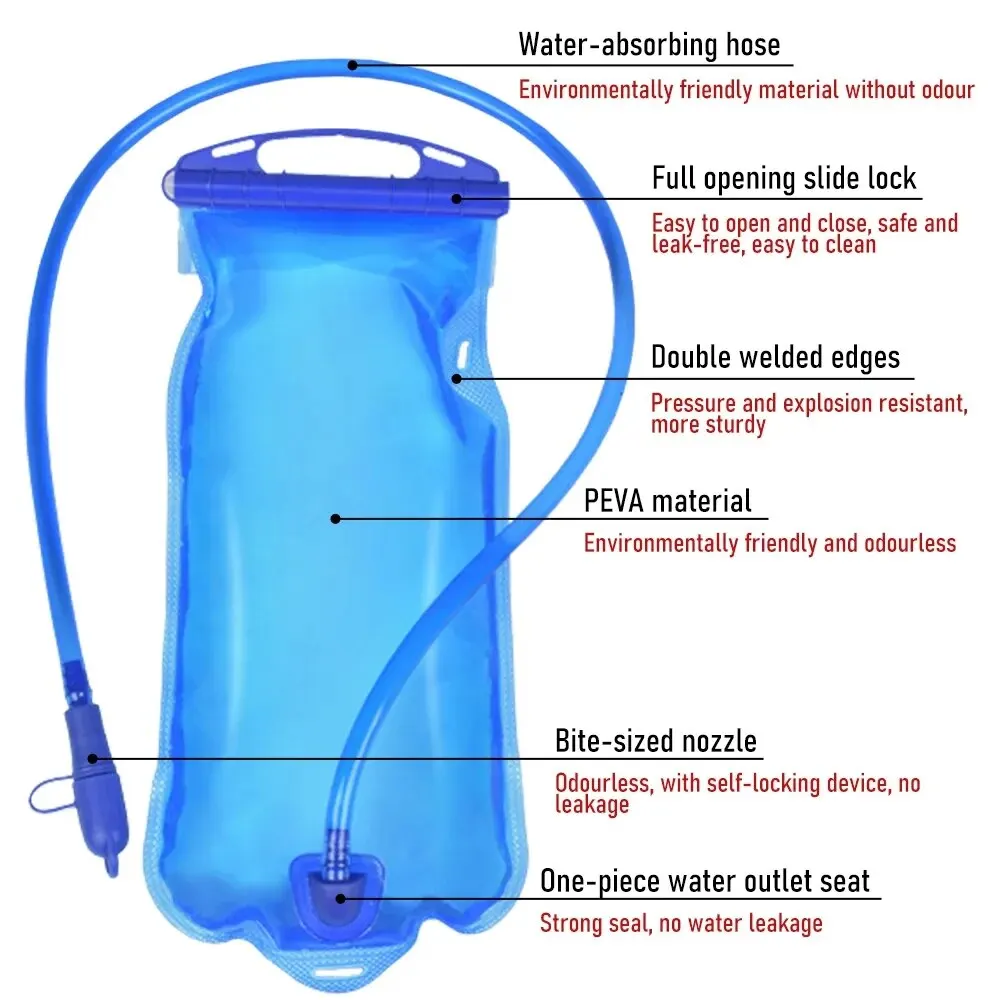 ThinkRider Water Bladder Water Reservoir Hydration Pack Storage Bag BPA Free 1L 1.5L 2L 3L Running Hydration Vest Backpack
