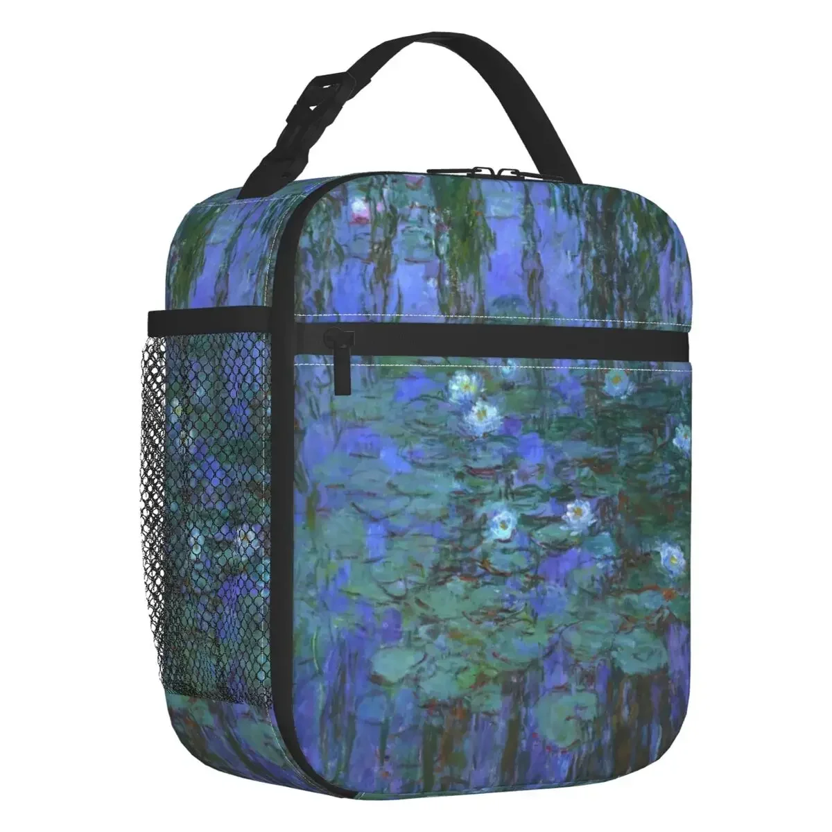 

Claude Water Lilies Lunch Bag Men Women Cooler Warm Modern Painting Art Insulated Lunch Box for Children School