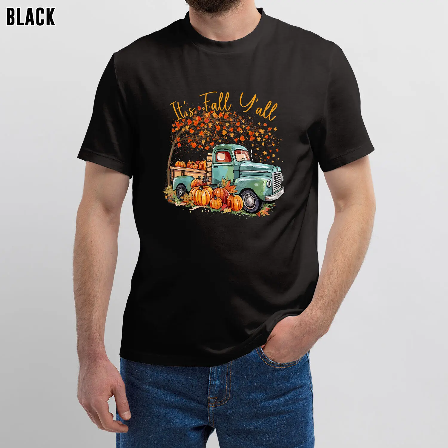 It's Fall Y'all Pumpkin Truck Autumn Tree Perfect For Thanksgiving T-Shirt Gift