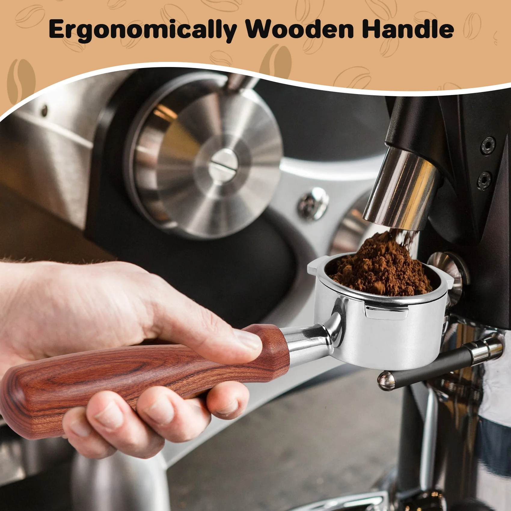 Porte-filtre sans fond pour machines à expresso, porte-filtre avec panier filtrant, série Breville Barista, 54mm