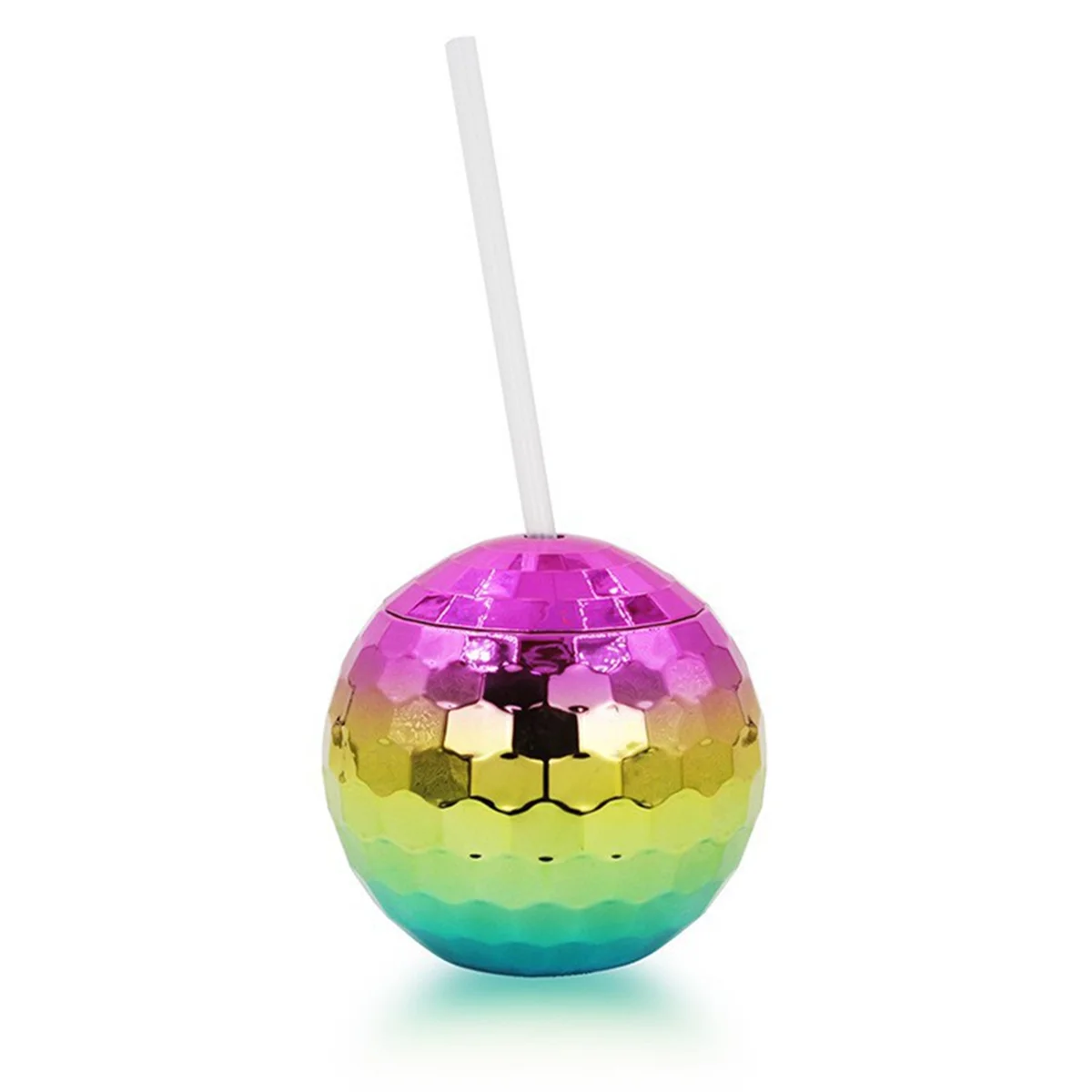 2025+4PCS Disco Ball Cups with Lid and Straw Tumbler Cocktail Cup Glitter Flash Ball Cup for Party Nightclub Bar Drinking