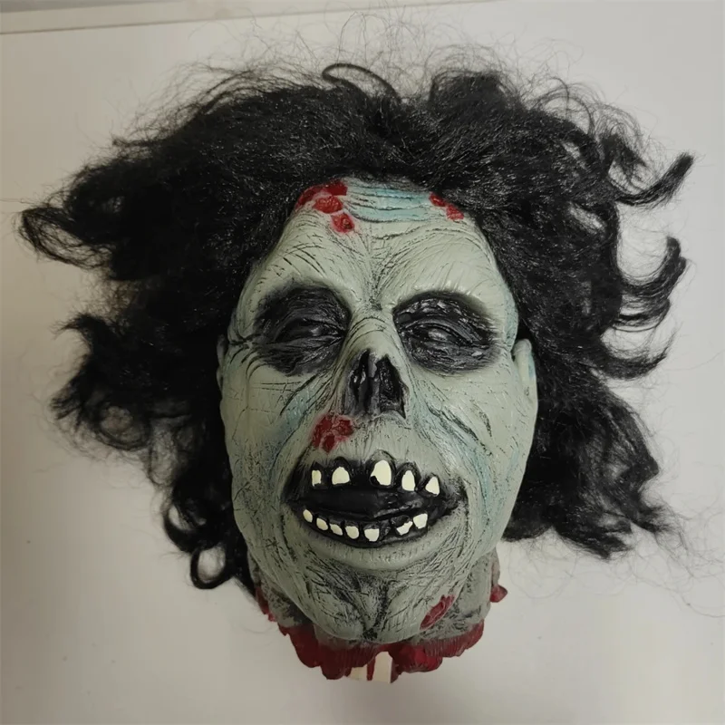 Halloween Party Severed Cut Off Zombie Head Latex Decoration Props Scary Realistic Hanging Severed Bloody Head With Wig