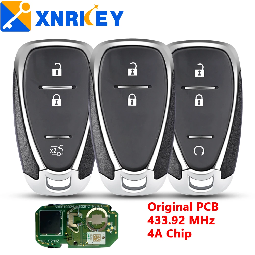 XNRKEY 2/3 Button OEM Smart Remote Car Key PCF7938X/4A Chip 433.92Mhz for Chevrolet Tracker Orlando JM Trax Key NO  Logo