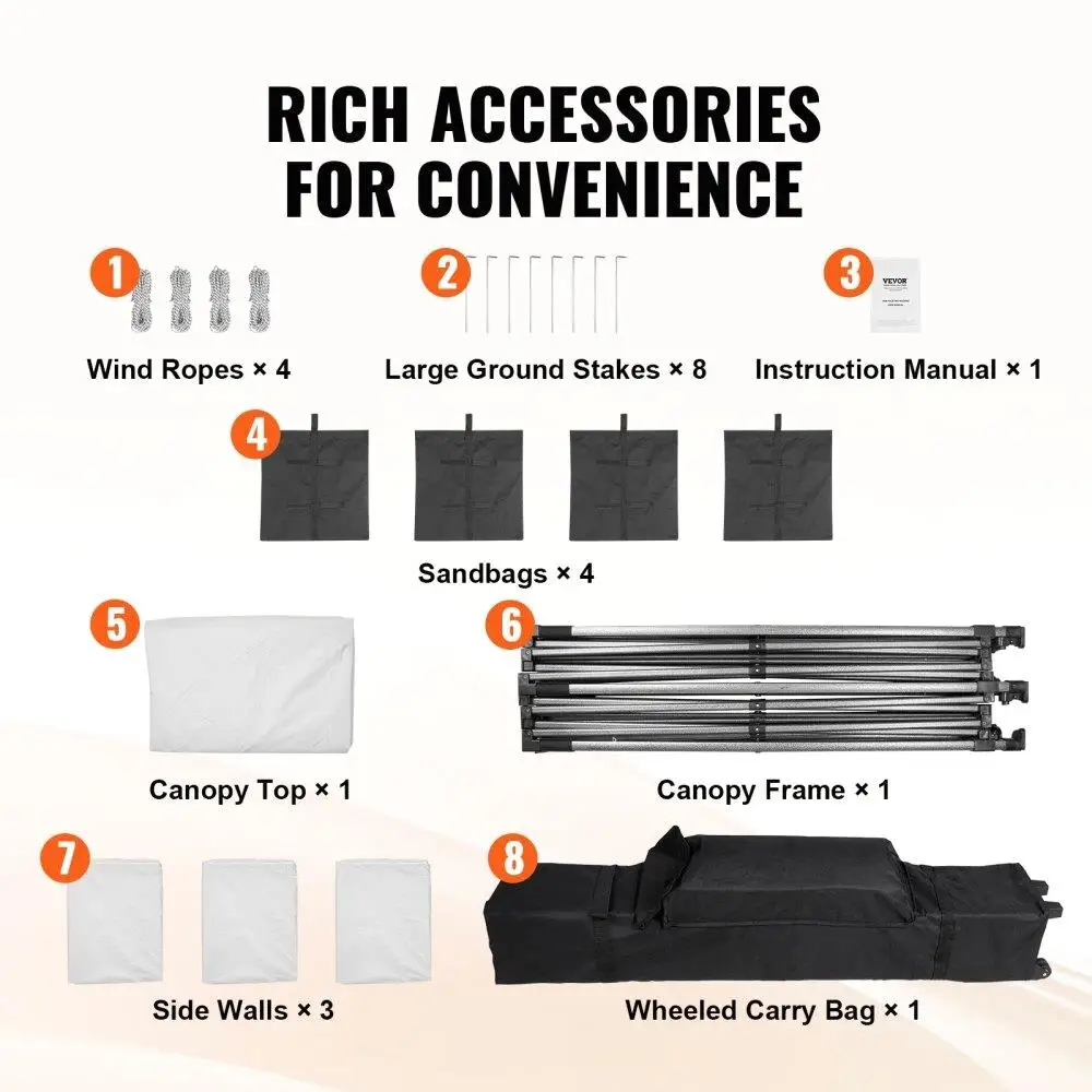 10x10 Feet Instant Canopy Tent with Sidewalls Portable Waterproof UV Resistant for outdoor Gazebo for Patio Party Camping