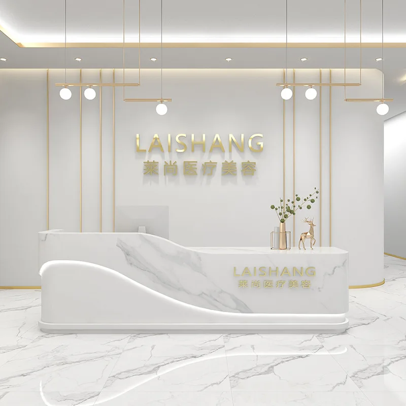 

Simple Beauty Salon Reception Desks Fashionable Elegant Reception Desks Atmosphere Office Furniture Reception Et Table YSJDT
