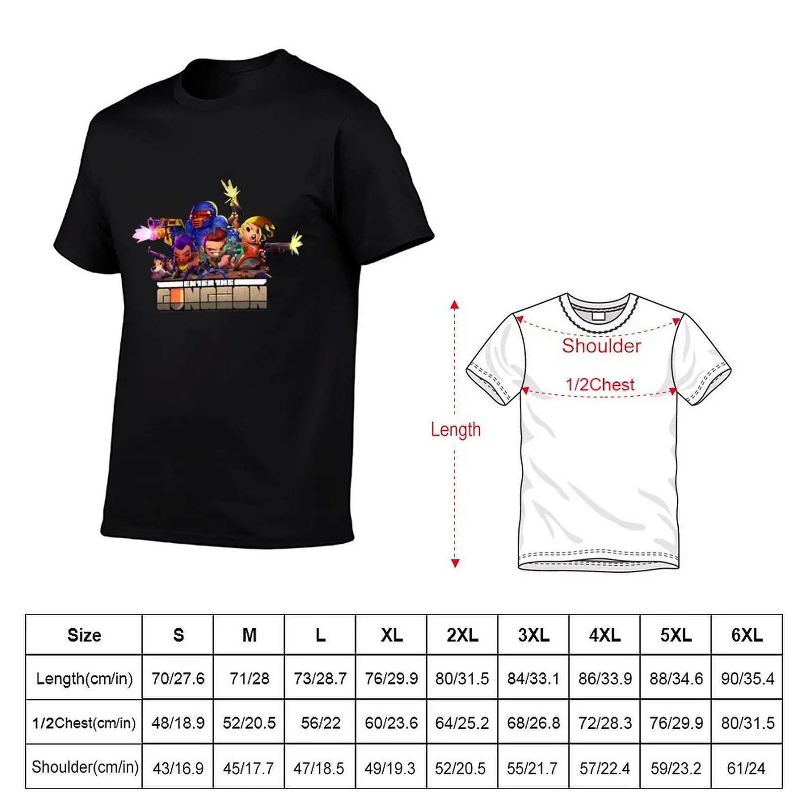 Retro The Gungeoneers - Enter The Gungeon T-Shirt Big Size Loose Fit Tee Shirt