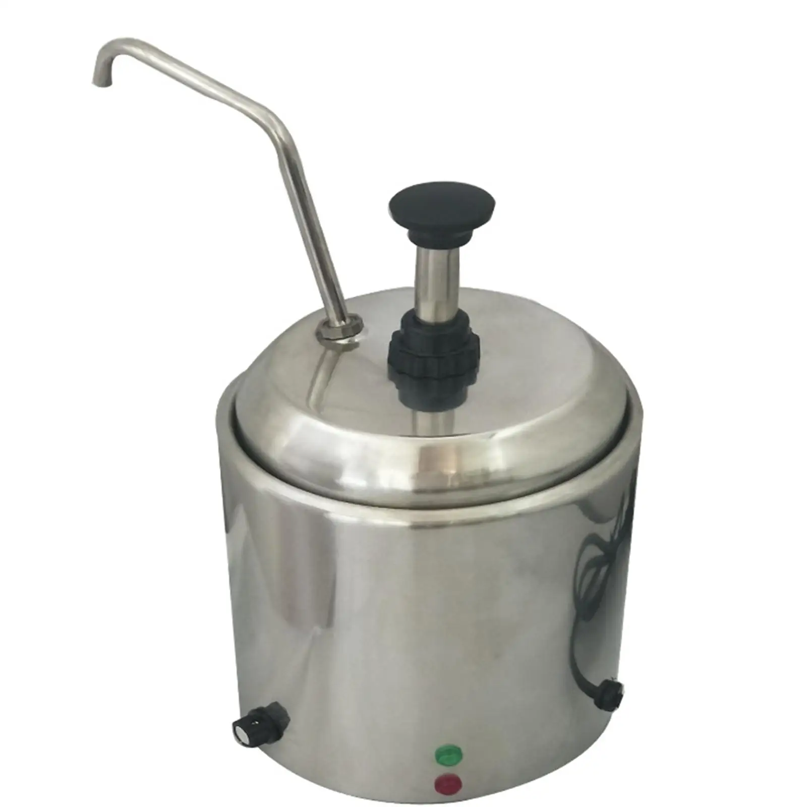 Round Stainless Steel Chocolate Heating Dispenser with Pump for Cheese Butter Sauce 3L Commercial Kitchen Hot Food Warmer