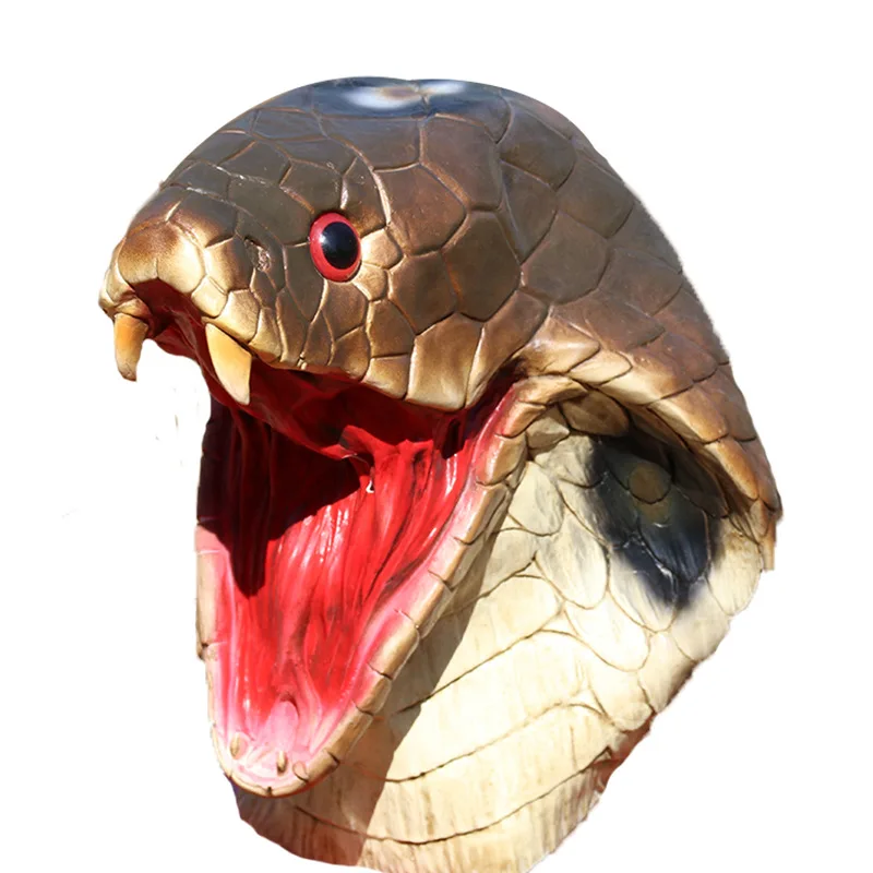 Halloween Helmet Horror Cobra Mask Party Costumes Accessories Spooky Cosplay Latex