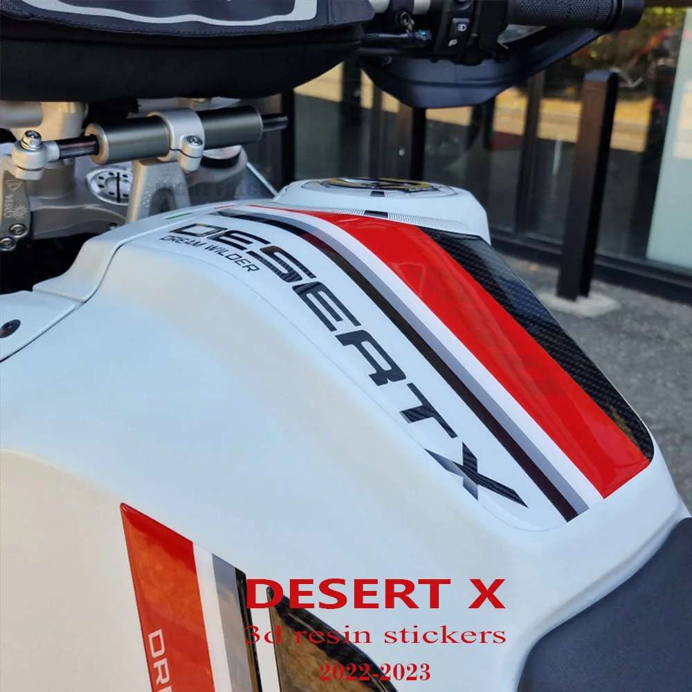 DesertX Accessories For Ducati DesertX Desert X 2022 2023 Motorcycle 3D Gel Epoxy Resin Sticker Tank Pad Protection Kit