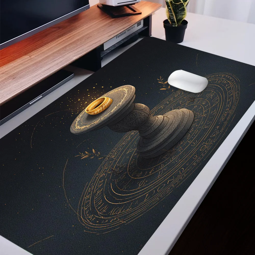 

Lord of Rings Mouse Pad AI Art Design Desk Mat Rubber Base Desk Accessories Non-Slip Stitched Edge Mousepad Gift for Women Men
