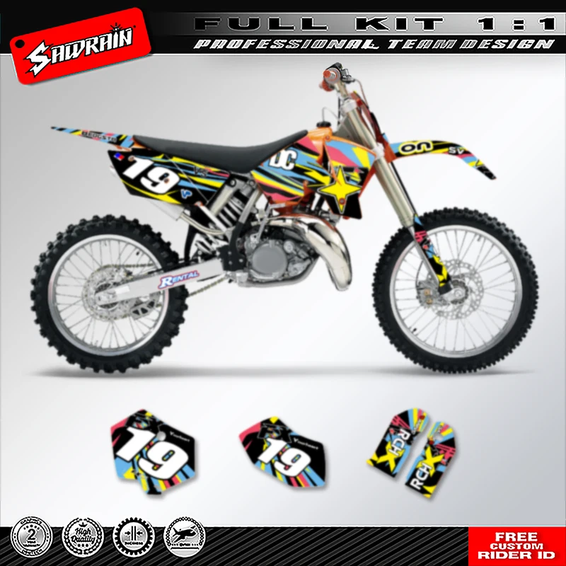 

Sawrain Motorcycle Graphics Backgrounds Decal Stickers Kits for KTM SX SXF 2003 2004 EXC 2004 008