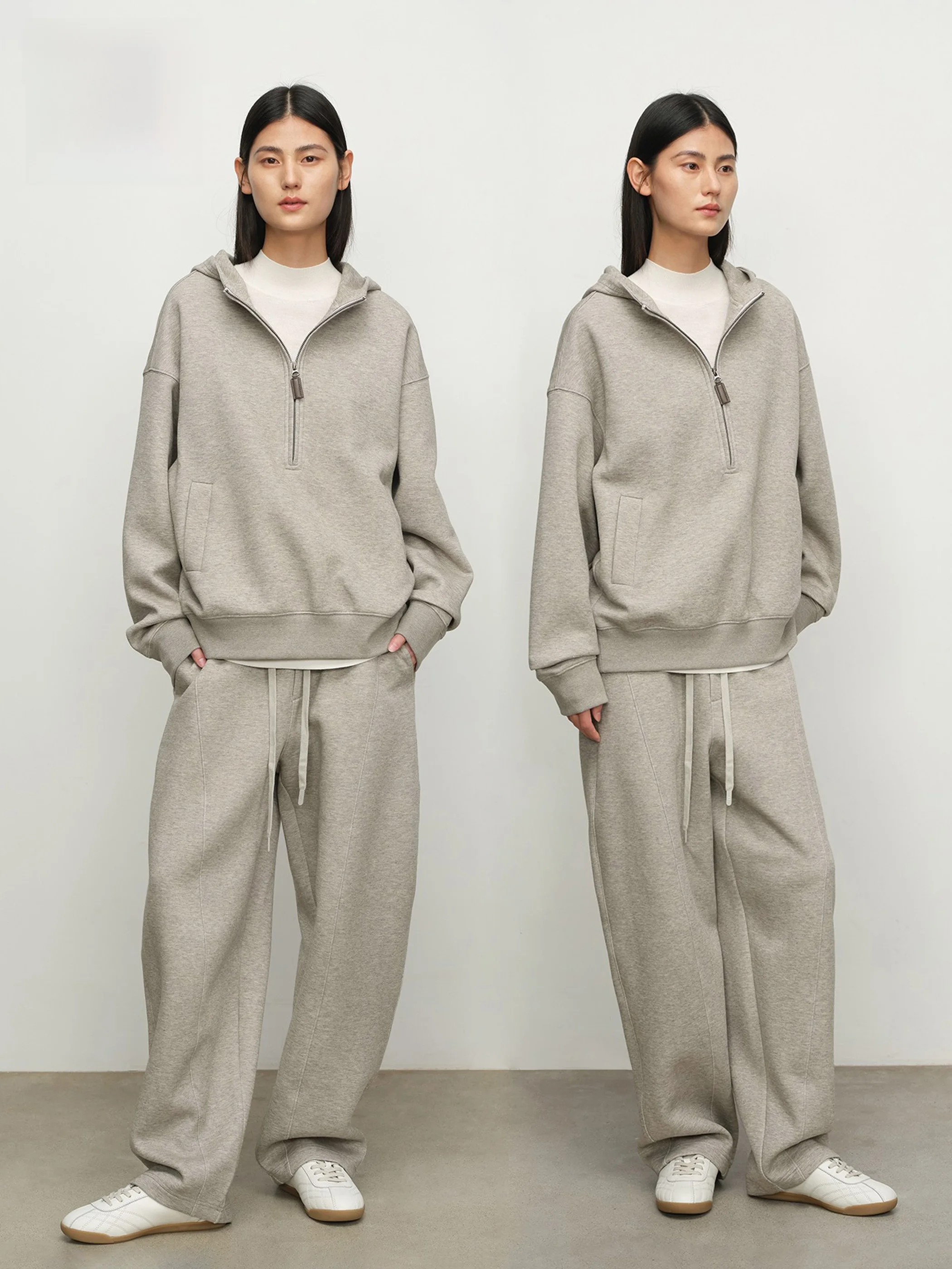 

Комплект SILAVIE: свободная толстовка с длинными рукавами на молнии и повседневные брюки – женский модный удобный зимний костюм из двух предметов