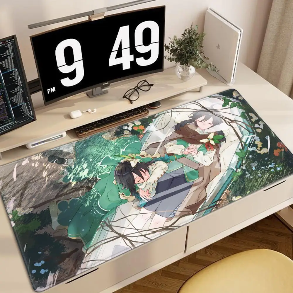 

Mouse Pad Gaming Accessories Gamer alfombrilla xxl Computer Desk Mat Laptop Varmilo Keyboard Pads Genshin Impact Venti Mousepad