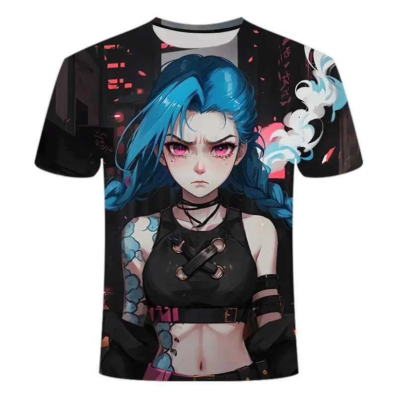 

Anime Jinx Print T -Shirts Women Casual Breathable Short Sleeves Soft Comfortable T-Shirt Hip Hop Tees Graphic T-shirt Clothing